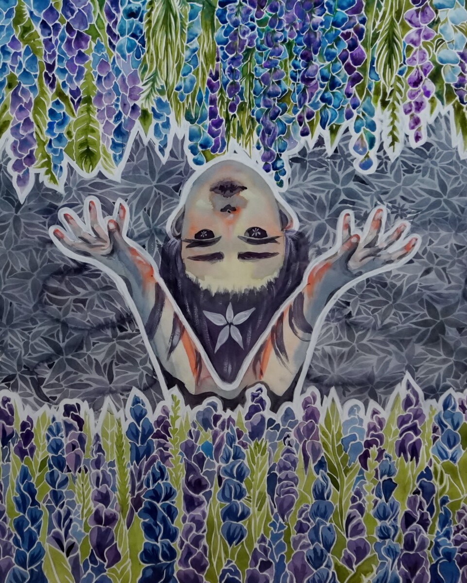 中島　絹子　油絵　紫陽花　アジサイ 油彩画 中島絹子 紫陽花 F6号 アジサイ 静物画 あじさい 二科展